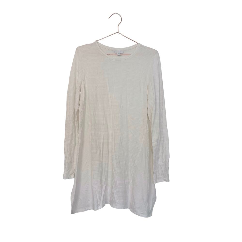 Pure Jill long sleeve textured white tunic size medium